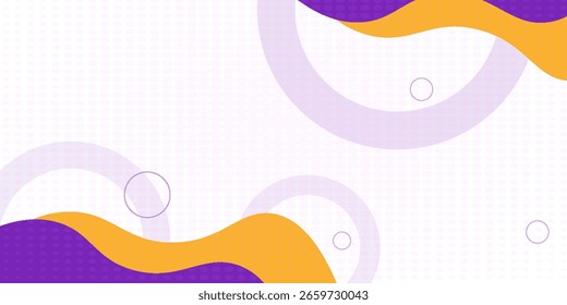 abstract banner background with fluid shapes in purple and orange color. vector illustration