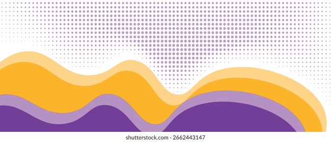 Fondo de Anuncio abstracto con Formas fluidas en color púrpura y naranja. Ilustración vectorial