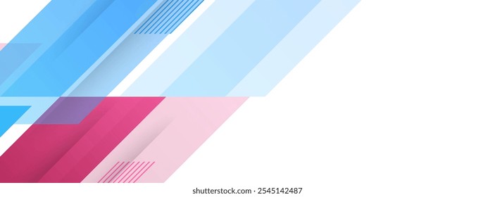 abstract banner background geometric.shape.blue and pink gradation.slash colorful.trendy.eps 10