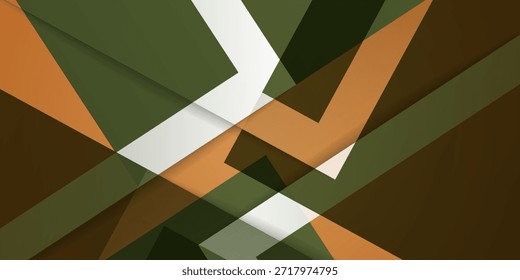 Fondo de Anuncio Abstractas con tema de patrón cuadrado de superposición verde en diseño de concepto de elemento de fondo de color marrón. Vector Eps10