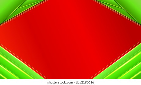 Resumen del fondo de la pancarta con formas verdes en color rojo, fondo abstracto con rayas