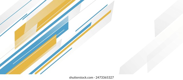 Abstract banner background. Modern blue and yellow geometric diagonal shapes design. Futuristic graphic. Suit for brochure, poster, banner, sport, website, flyer, cover, presentation