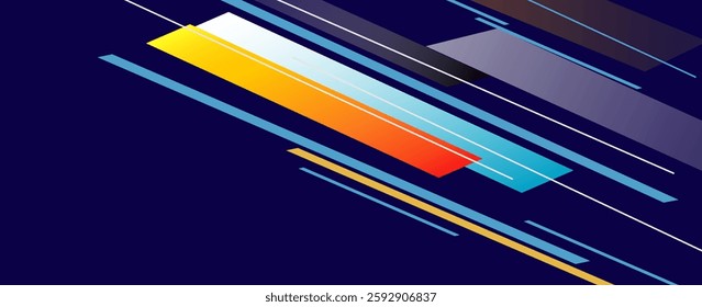 Abstract banner background. Modern blue and orange geometric diagonal shapes design. Futuristic graphic. Suit for brochure, poster, banner, sport, website, flyer, cover, presentation