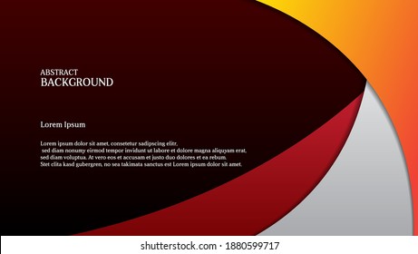 abstract banner background with orange ,white and red color