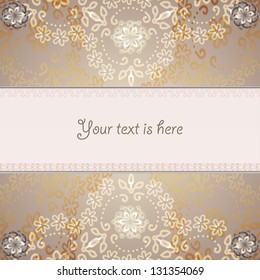Abstract banner with background pale brown lace