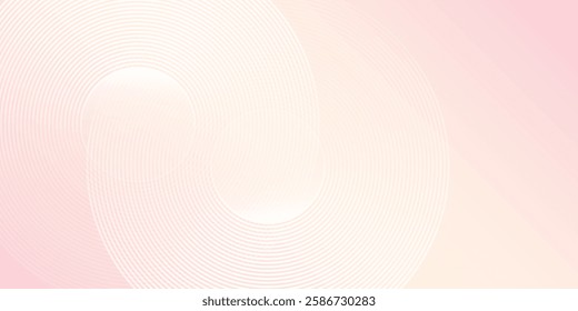 ABstract banner background, pastel colorful, pink and yellow gradations. Circle effect simple modern abstract design