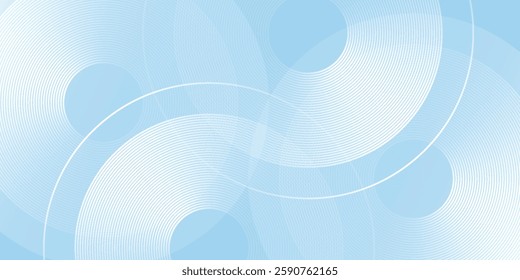 Abstract banner background pastel colorful  blue and white gradations. Circle effect style illustration design