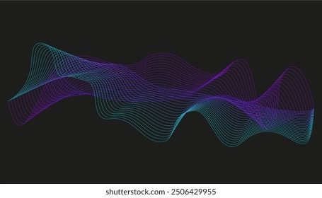 abstract banner background , Purple blue Technology Undulate lines  vaporwave ribbon, isolated Wave twisted lines with blend effect. futuristic backdrop overlay