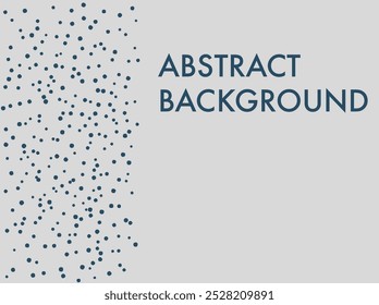 Fondo de Anuncio Abstractas con puntos oscuros dispersos al azar sobre un fondo gris. El diseño combina minimalismo y dinamismo, creando un espacio único para la colocación de texto.