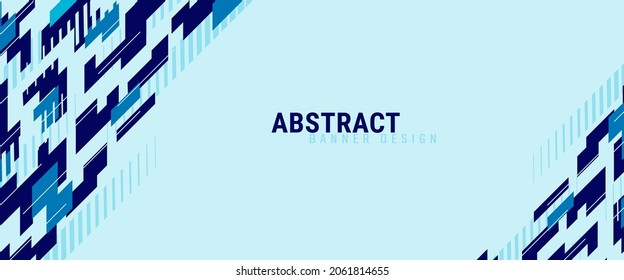 abstract banner background template with blue grunge texture.