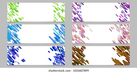 Abstract banner background template design set with colored diagonal stripes - vector graphics