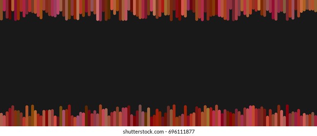 Abstract banner background template design from vertical lines in dark tones on black background