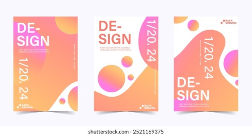 Cartel publicitario de folleto de diseño plano de Plantillas de fondo de Anuncio Abstractas