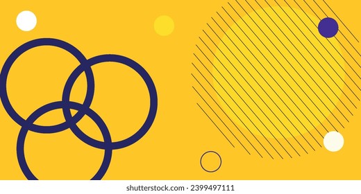 Abstrakter Banner-Hintergrund, Vektorgrafik mit violettem und gelbem Kreis