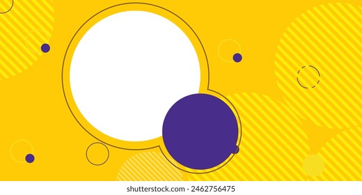  Abstract banner background vector illustration with circle purple blue and yellow color combination and copy space for advertising or backdrop
