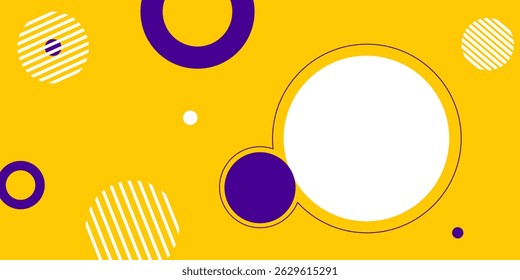 Ilustración vectorial de fondo de Anuncio Abstractas con combinación de colores azul púrpura y amarillo y espacio de copia para publicidad o fondo
