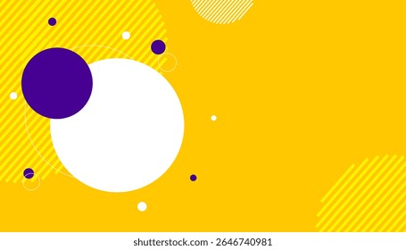 Abstract banner background vector illustration with circle purple blue and yellow color combination and copy space for advertising or backdrop eps10.