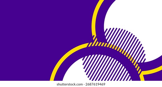 Abstract banner background vector illustration with circle purple blue and yellow color combination and copy space for advertising or backdrop