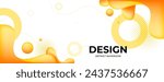 abstract banner background with yellow orange fluid shapes and wavy shapes. vector illustration