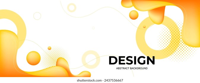 abstract banner background with yellow orange fluid shapes and wavy shapes. vector illustration