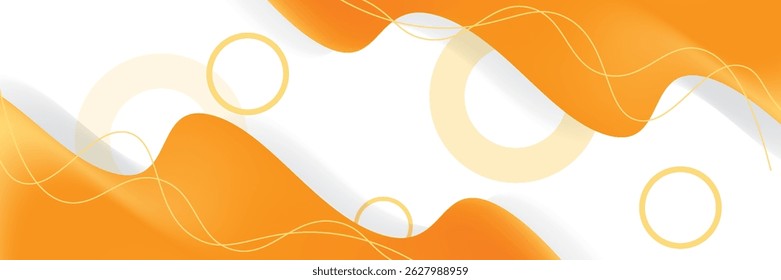 abstract banner background with yellow orange fluid shapes and wavy shapes. vector illustration