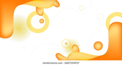 abstract banner background with yellow orange fluid shapes and wavy shapes. vector illustration