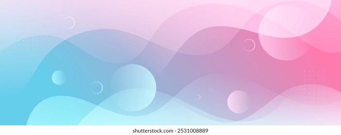 plano de fundo de banner abstrato,gradações coloridas,azuis e cor-de-rosa,efeito de forma ondulada,negócios,anúncios,memphis,círculo,eps 10