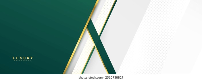 abstract banner backrgound.abstract luxury .green and white .gold.modern .trendy .eps 10