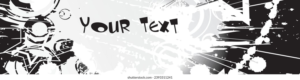 Abstract banner black and white