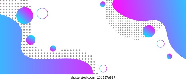 Abstract banner, blue purple gradient, vector. Colorful background with colored spots, lines and circles.
