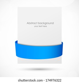 Abstract banner with blue ribbon