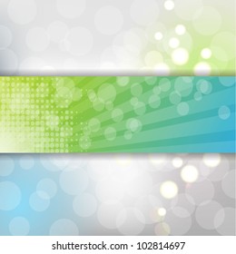 Abstract Banner With Bokeh And Blur, Vector Illustration