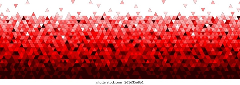 An abstract banner at the bottom of the page with small triangles in red on a transparent background