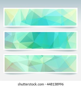 Abstract banner with business design templates.  Set of Banners with polygonal mosaic backgrounds. Geometric triangular vector illustration.