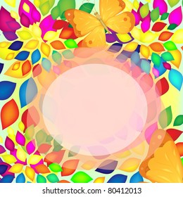 Abstract banner with butterfly