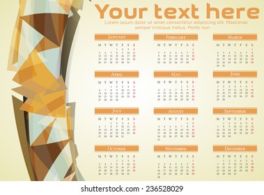 Abstract banner calendar 2015 year. stock vector template 