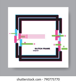 Abstract banner card in digital glitch style. Vector discount, promotion trendy background