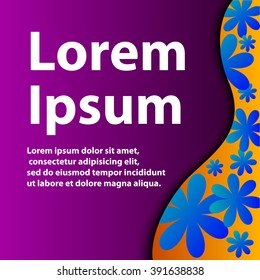 Abstract banner with chamomiles Vector Illustration