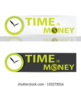 abstract banner with clock for your design. banner template. time is money concept