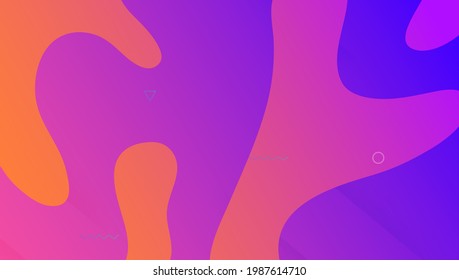 Abstract Banner. Color Landing Page. 3d Dynamic Shape. Geometric Page. Fluid Pattern. Vibrant Design. Purple Bright Cover. Wavy Multicolor Brochure. Magenta Abstract Banner