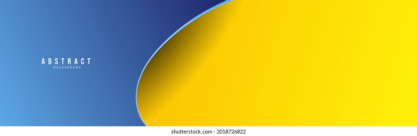 Abstract banner Colorful geometric background ,curved blue and yellow background, Modern background design for presentation design , illustration Vector EPS 10