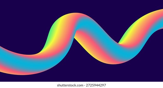 Abstraktes Banner mit farbenfroher Farbverlauf-Twisted Line. Kreativer Hintergrund für Cover, Präsentationen, Banner
