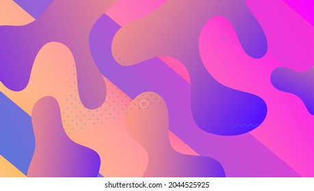 Abstract Banner. Colorful Illustration. Futuristic Website. Flat Gradient Shape. Cool Landing Page. Liquid Flyer. Violet Vibrant Cover. Bright Page. Lilac Abstract Banner