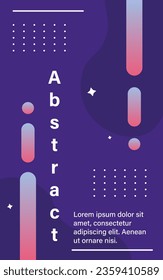 Abstract banner concept. Organic and gradient shapes and patterns, white dots. Metaverse and cyberspace, virtual reality. Template, layout and mock up. Cartoon flat vector illustration