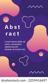 Abstract banner concept. Organic and gradient shapes and patterns. Metaverse and cyberspace. Trendy creativity and art. Poster or cover for website. Cartoon flat vector illustration