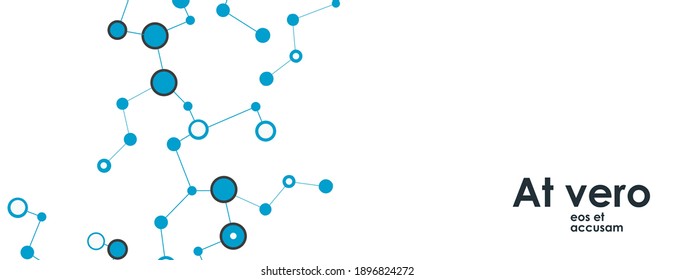 Abstract banner with connect dots for computer wallpaper design. Decorative symbol. Line drawing. Outline symbol. Technology background.