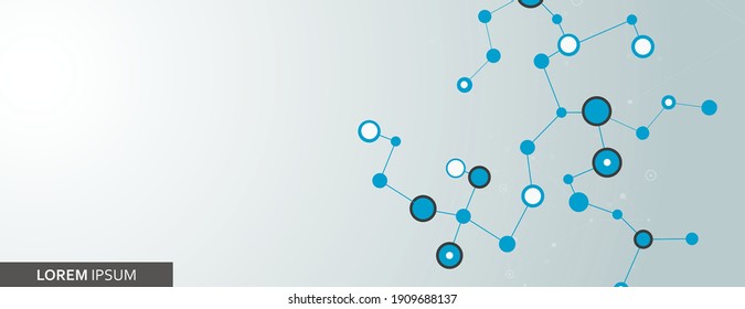 Abstract banner with connect dots for computer wallpaper design. Decorative symbol. Line drawing. Outline symbol. Technology background.