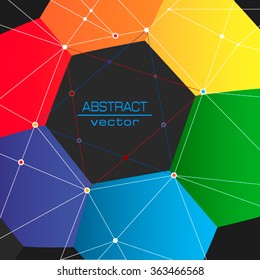 Abstract banner consisting of the enlarged section of a soccer ball. Place for your ad. Vector