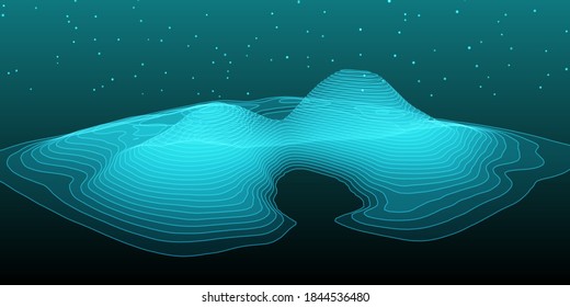 Abstract banner with a contour topography map design