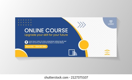 Abstract Banner and cover design template for promotion your course online